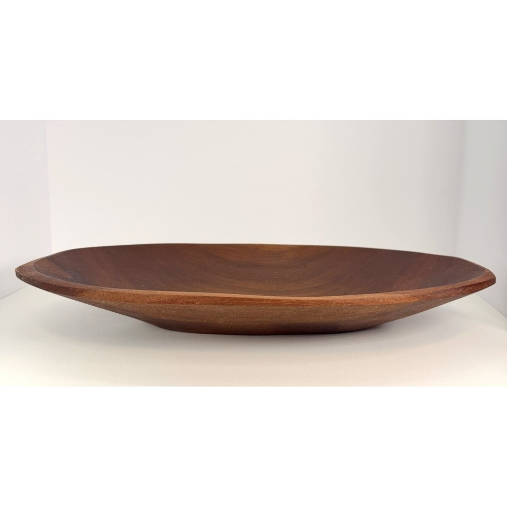 Hand Carved Teak Wood Decorative Bowl Fruit Bowl, Trinket Bowl Minimalist